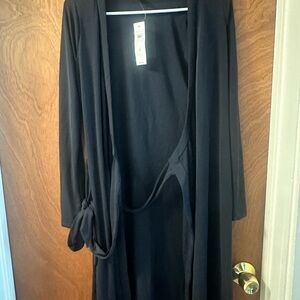 Black Long Sleeve Wrap Dressed